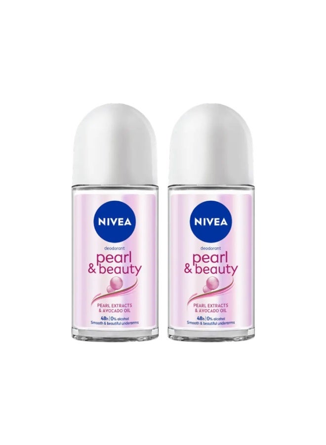NIVEA Pearl & Beauty Deodorant Roll-on 4 Units of 25ml Deodorant Roll-on - For Women (100 ml, Pack of 4) - Image 4